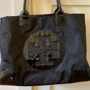 Tory Burch Tote - Black Ella Patent Nylon Tote